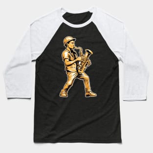 Saxophon-Serenade auf der Baustelle: Golden Harmony Baseball T-Shirt